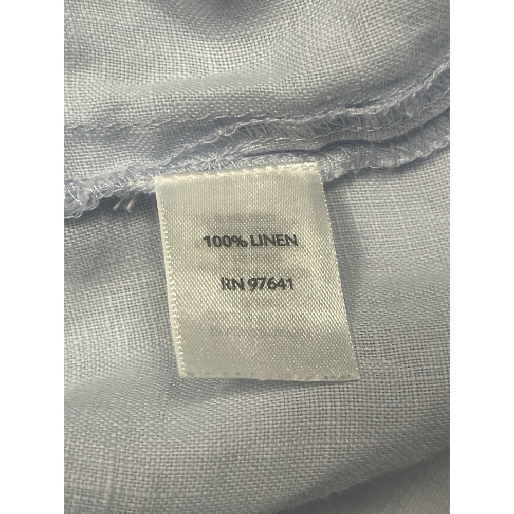 J Jill Purejill Light Blue Linen Top Womens 2X Pullover 3/4 Sleeve Laganlook - Picture 6 of 7